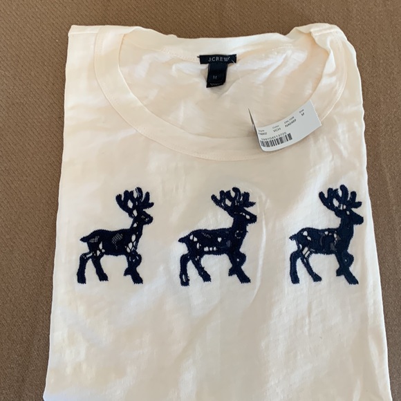 J CREW REINDEER TEE - NWT - Size Medium - Picture 5 of 7